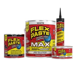 Flex Paste, Waterproof Paintable Putty, Spackle Sealant, Fill Gaps Cracks Holes - Black, 9oz Cartridge