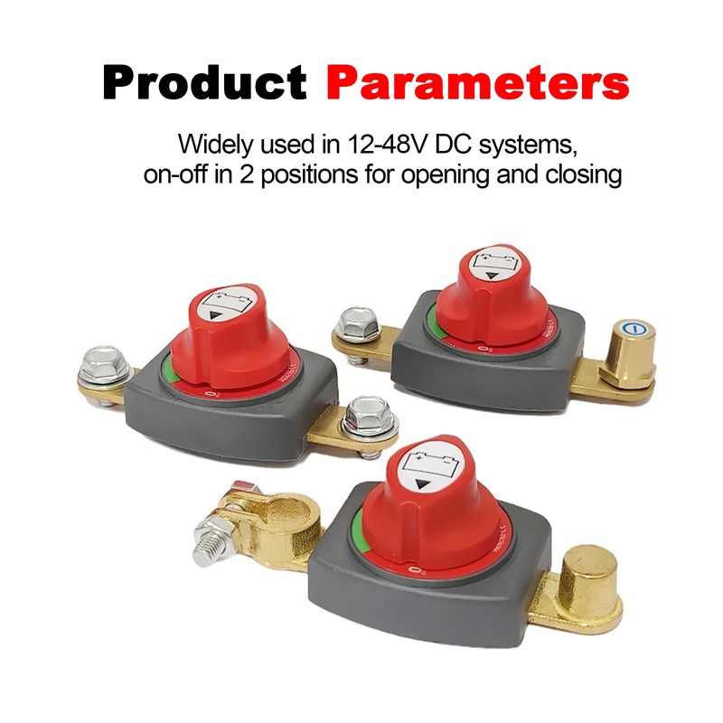 Battery Cut Off Switch, 12V-48V Side Post Master Disconnect Isolator,