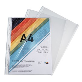 Exacompta 5800E Pack of 100 Polypropylene Plastic Document Wallets Standard for DIN A4 Transparent Crystal Clear Top and Side Open Transparent Film Transparent Cover Ideal for Folders Ring Binders and