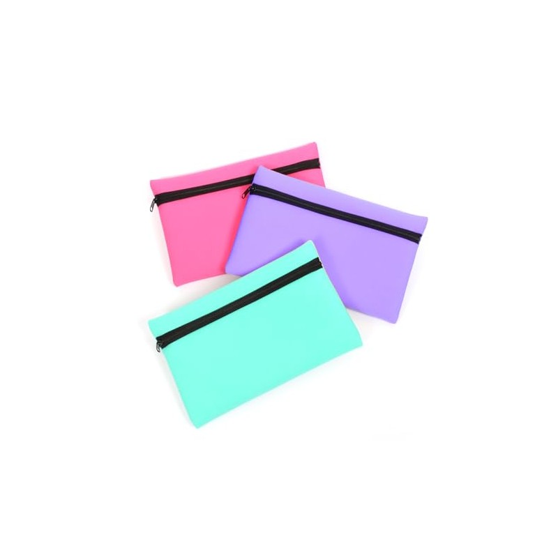 Neoprene Pencil Case – Soft Touch Large Zipped Pouch 22cm