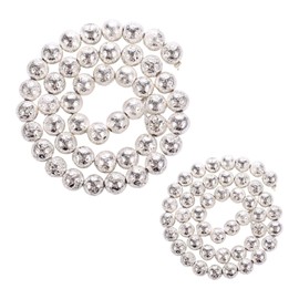 2 Stringing Beads, Silver Round Beads, Jewelry Beads, DIY Craft Jewelry Accessories, Beads with Holes, Jewelry Accessories