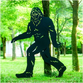 EZTZEN 7.4ft Bigfoot Outdoor Decor Big Foot Sasquatch Gifts for Men/Dad/Women Metal Bigfoot Silhouette Statues for Yard Decor, Garden Decor, Yard Art, Forests, Yard Display, Lawn Decorations