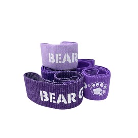 BEAR GRIP Fabric Resistance Bands - Non-Slip Booty Bands for Women and Men, 5 Level Resistance Loop Bands for Legs, Glutes, Squats, Home Fitness, Yoga, Pilates (Purple Shades, Standard)