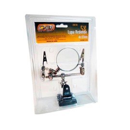 Lupa con Base y Pinzas 65 mm 5X 16128 Blister OBI