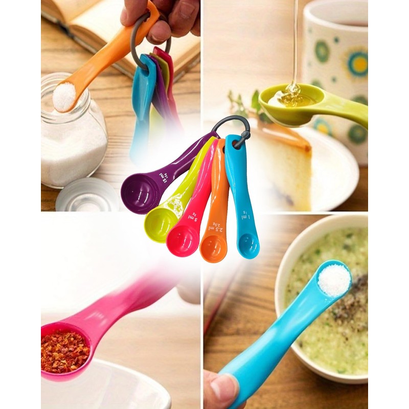 KGDUYC Measuring Spoon Set - 2 Pieces 5 Colour Measuring