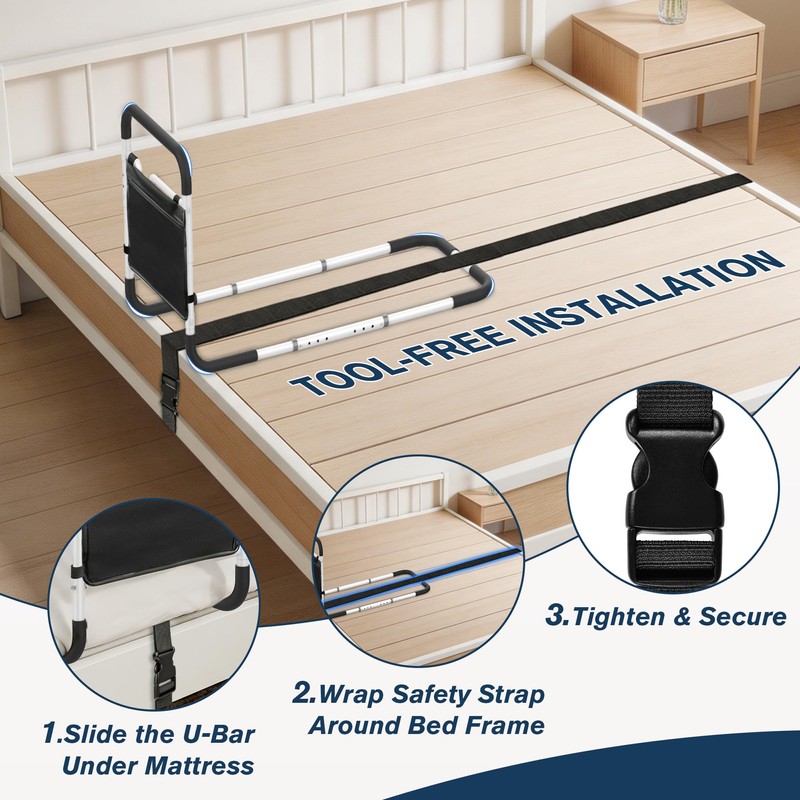 Bed Rails for Elderly Adults Safety, ASTM Approved Adjustable Bed