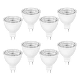 Lxcom Lighting MR16 LED Bulb G5.3 MR16 COB Spotlight 5W LED Light Bulbs 50W Halogen Bulbs 110V 4000K Natural White for Landscape Flood Track Recessed Lighting, Non-Dimmable, 8 Pack