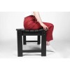 All-Weather Black Adirondack Bench with Backless HDPE Seat Wood Texture