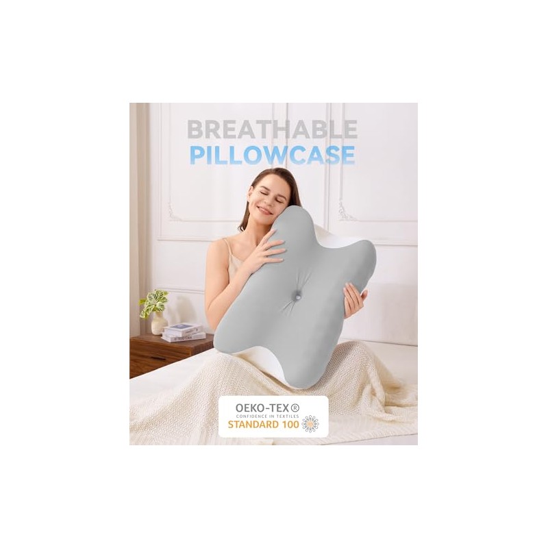 Restnature Cervical Pillowcase - Pillow Covers,Cooling Pillow Case with Hidden