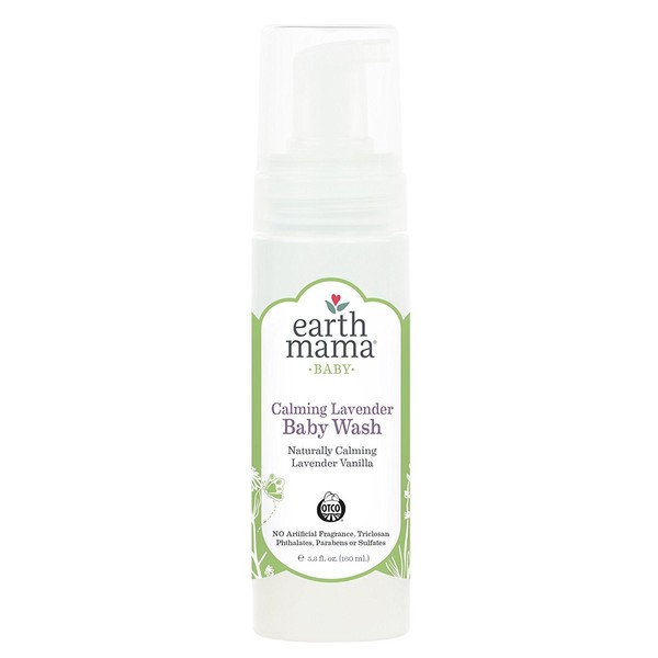 Earth Mama Calming Lavender Baby Wash Gentle Castile Soap for Sensitive Skin, 5.3-Fluid Ounce