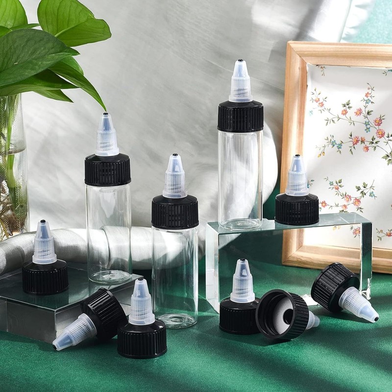 OLYCRAFT 36pcs Squeeze Bottle Cap 24/410 Natural Twist Top Caps
