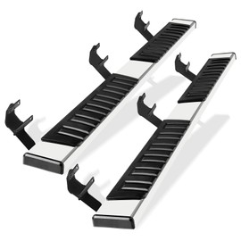 6" Running Boards for 2017-2024 Ford F-250 F-350 F-450 F-550 Super Duty Crew Cab Mirror Stainless Steel Side Step Rails Nerf Bar | for Vehicles with 4 Full Size Doors