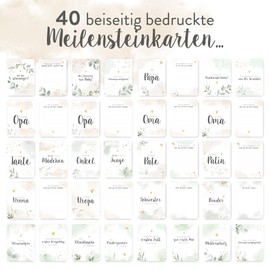 40 Milestone Cards for Pregnancy with Gift Box - for Boys and Girls - Gift for Birth Baby Shower Gift Set Photo Cards Baby Cards Gift Idea Baby Memory Cards