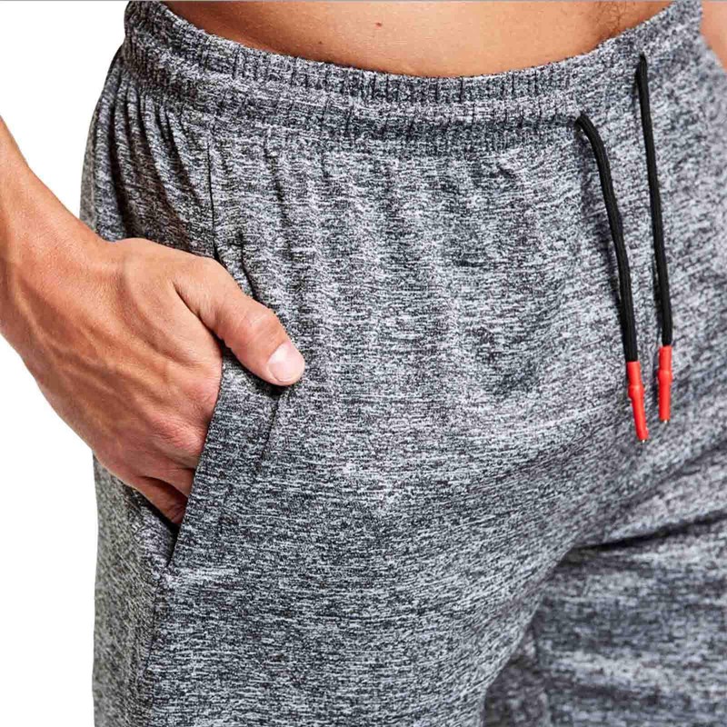 JustSun Men's Sports Shorts with Zip Lightweight Stretch Fabric, Black