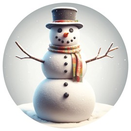 Screen Door Magnets - Patch Small Holes & Keep People and Pets from Running Into Screen Doors with Magnetic Screen Door Savers - Made in USA - Snowman - 6 x 6 inches - Pack of 2 (1 Pair)