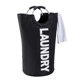 Bluelander Cesto Ropa Sucia Plegable, Alta Capacidad, Fabricado con Tela Oxford, Tamaño 73 x 38 cm, Liviano y Portátil, Resistentes Asas de Aluminio, Cesto para Ropa Sucia de Gran Calidad (Negro)