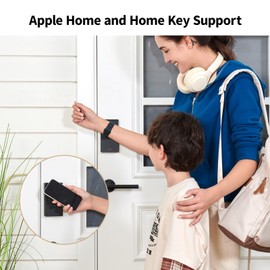 Aqara Smart Lock U50, Keyless Entry Door Lock with Apple Home Key, Bluetooth Deadbolt Lock, App Remote Control, Supports Apple HomeKit, Matter, Google Home, Alexa, IFTTT, Black