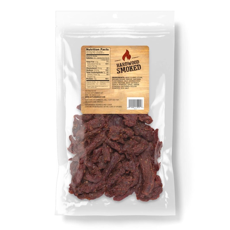 Cattleman's Cut Flank Steak Beef Jerky 9oz Tender Smoked Sweet