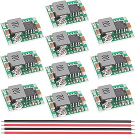 Youmile Pack of 10 Mini360 DC-DC Buck Converter Step Down Power Converter Module 4.75-23V to 1.0-17V 3A High Conversion with 26AWG Red and Black Cable for Power Supply DIY Devices