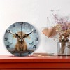 ALAZA Highland Cow Baby Wall Clock Non Ticking Decorative Desk