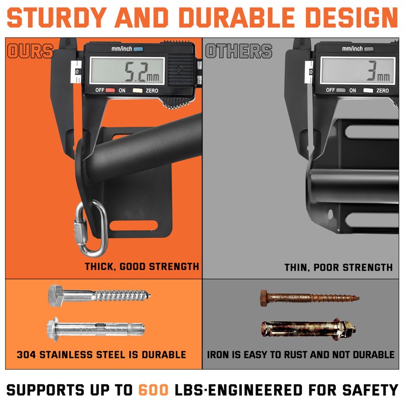 HWOOUSA Pull Up Bar Wall Mounted-Heavy Duty Joist Mounted Pull