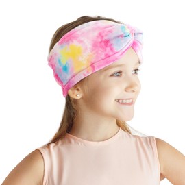 Kids Earmuffs Warmer Headband Stretch Winter Fleece Earmuffs Warm Ear Covers for Toddle Girls (Tie-dye)
