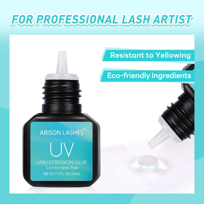 Arison Lashes UV Eyelash Extension Glue Safe and Mild Without