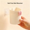 Wall-Mounted Plastic Small Makeup Brush Holder with Bow, Self-adhesive Multifunctional