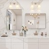 CHARMOR 24x32 Inch Brushed Nickel Bathroom Mirror, Rounded Rectangle Silver