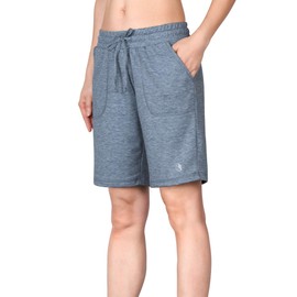 icyzone Pantalones cortos atl ticos de yoga para mujer Bermudas de entrenamiento activo para mujer con bolsillos, Marine Blue, M