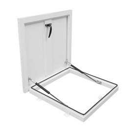 Roof Hatch, Roof Access Hatch,Roof Security Door with Hydraulic Support Rod and Switch Type Handle,Commercial Manhole Cellar Export Lid,Attic Skylights Roof Hatch Vent Access Door (White-19.7x19.7)