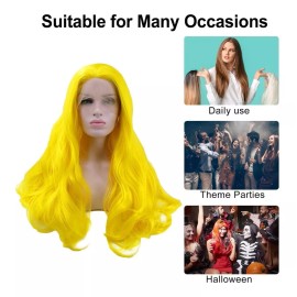 Vocoste Peluca Rizada Naturales Larga De Niña 24'' Amarillo