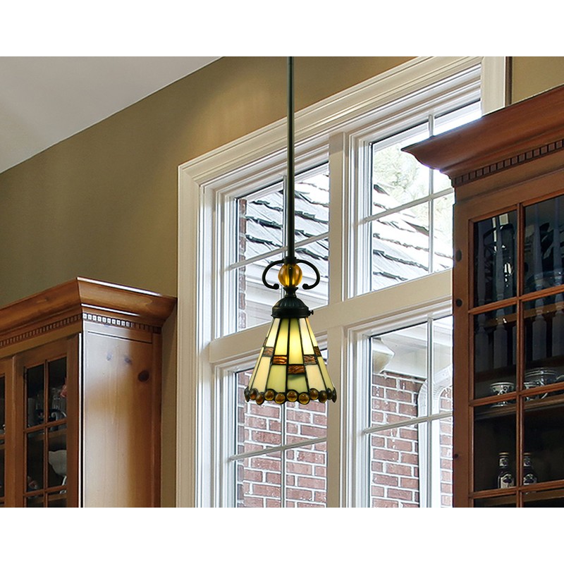 Springdale STH15098LED Jerome LED Tiffany Mini Pendant, Tiffany Bronze