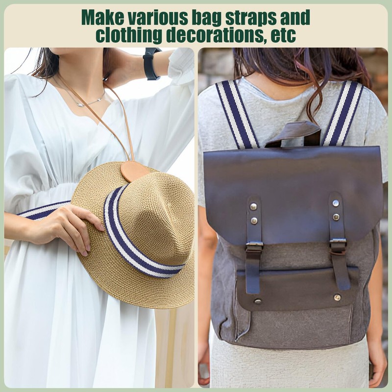 Cotton Webbing 1.5 Inch Straps for Bags, 6 Yards Jacquard
