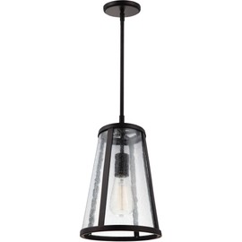 Feiss P1287ORB Harrow Farmhouse Pendant Lighting, Bronze, 1-Light (8"Dia x 12"H) 60watts