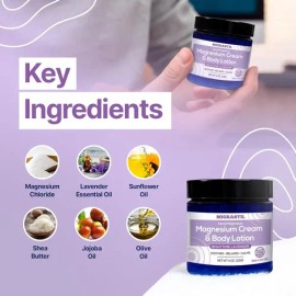 Crema De Magnesio Y Lavanda Para La Noche Y Loción Corporal