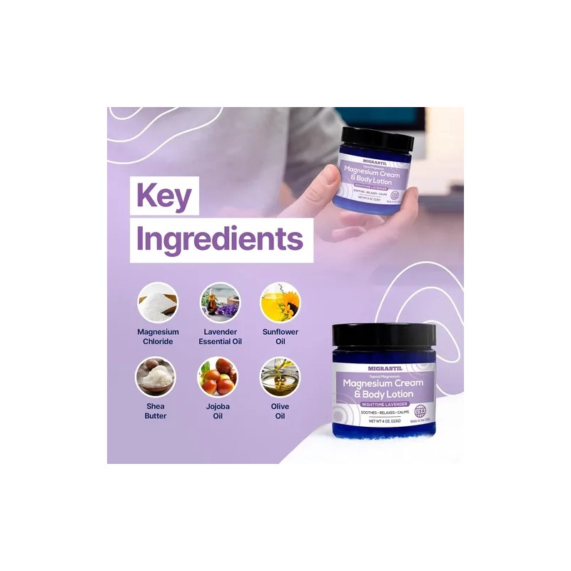 Crema De Magnesio Y Lavanda Para La Noche Y Loción