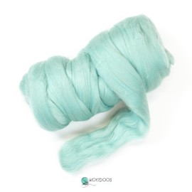 Kondoos Colored Natural Wool roving, 8 OZ. Best Wool for Needle Felting, Wet Felting, handcrafts and Spinning.chunky wool yarn (Acqua)