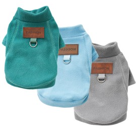 2 Pack/3 Pack Fleece Dog Sweater for Small Dogs Girl Boy, Soft Warm Turtleneck Dog Sweatshirt, Pet Puppy Cat Winter Clothes Apparel Pullover Jumper (A-Grey Green Blue, Small)