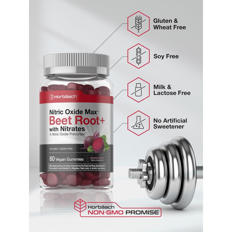 Horbäach Nitric Oxide Beet Root Gummies | 60 Count |
