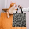 Rumyve Cat Canvas Tote Bag, Fun Cute Cat Beach Bag,