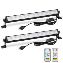 2 Pack 24W LED Shop Light with Remote, Plug in Garage Light with 6.5FT Cord and On/Off Switch, 6000K 5400LM Work Shop Lighting for Garage Workshop Warehouse Factory Yard