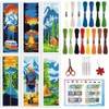 INFUNLY 6pcs Camping Theme DIY Cross Stitch Bookmark Kits for