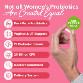 Probulin Total Care Women's Urinary Tract = Prebiotics + Probiotics + Postbiotics to Support Healthy Vaginal Microbiome - 20 Bill CFU - 12 Strains - 30 Vegan Caps (Twin Pack)