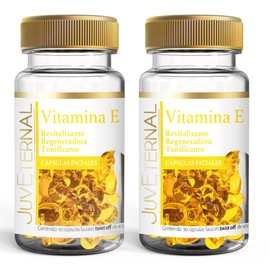 Juveternal |Cápsulas Faciales Vitamina E | 2x1 |90 cáps c/u|Revitaliza y Regenera la piel| Tonificante|