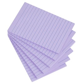 Vanpad Lined Sticky Notes 4X6 in Light Purple Ruled Stickies Super Sticking Power Memo Pads Strong Adhesive, 6 Pads/Pack, 45 Sheets/pad