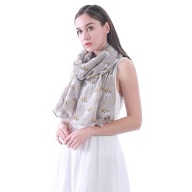 Lina & Lily Jack Russell Terrier Dog Print Women's Scarf Shawl Wrap Lightweight (Beige)