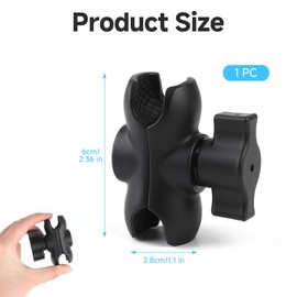 AHRLIC Action Camera 5cm Universal Connector Arm, Compatible with RAM Mounts, 1'' Ball Adapter, Short Double Socket Arm for Bike Motorcycle, Durable Composite Material, Ideal for Sports and Outdoor Ac