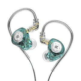 KZ EDX Pro In-Ear Monitor, 10 mm Dual Magnetic Dynamic Unit, Low Frequency HiFi Headphones with 0.75 mm 2 Pin Removable Design Cable (Translucent Cyan without Microphone)