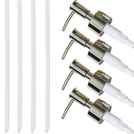 4 Pieces Threaded Bottle Soap Dispenser, Screw On Pump Head for Bottles, Soap Dispenser Pump Head with 11 cm Hose, Screw Pump Head for Bottles (Bottle Opening 2.5 cm)